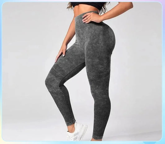 Seamless Sport Tights With Scrunch Butt And High Waist Elastic